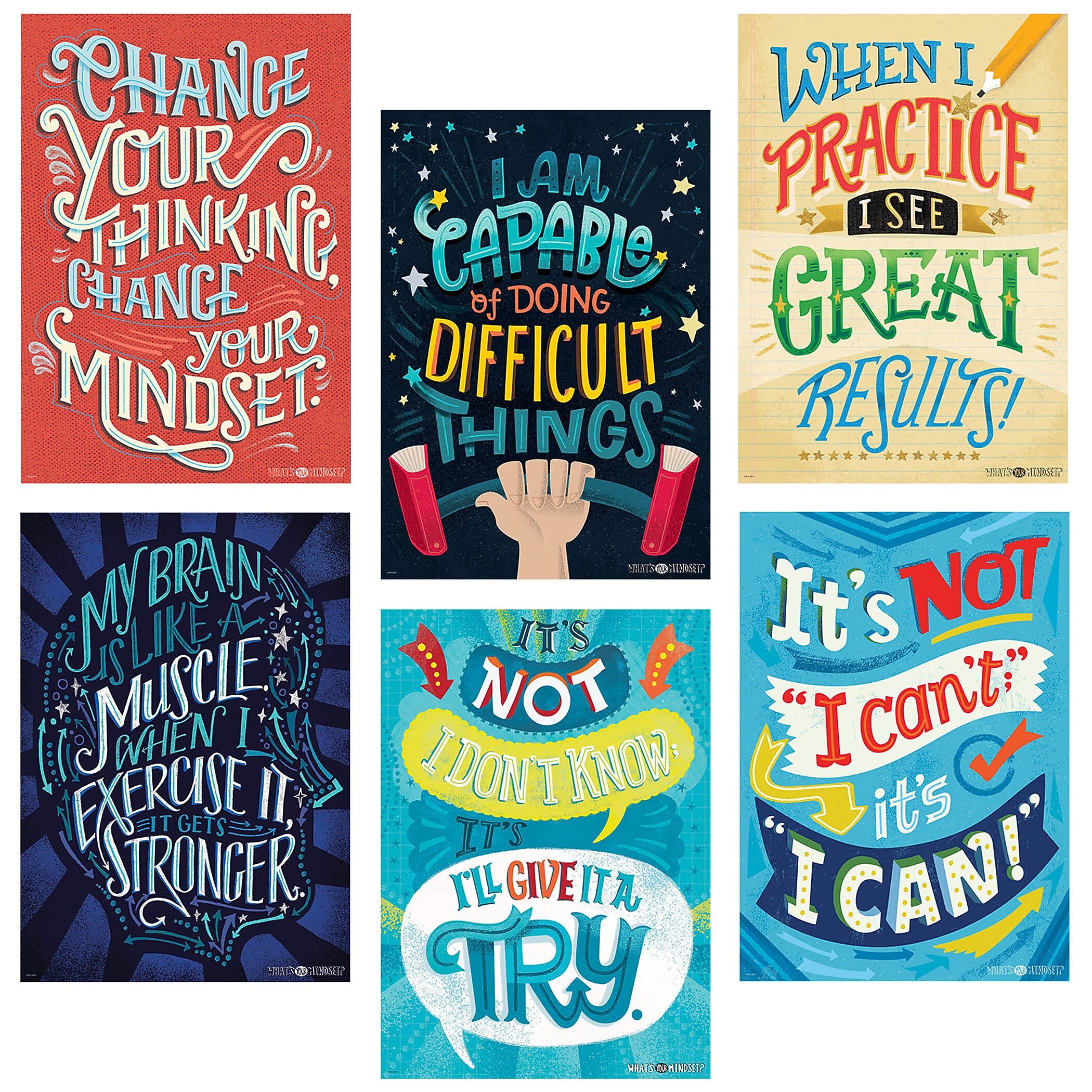 Creative Teaching Press Mindset Inspire U Poster, 6/Pack (CTP5692)+AH11AH11:AH31