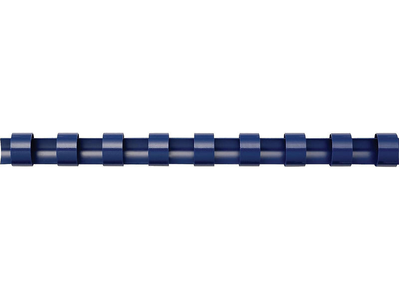 Fellowes 3/8" Plastic Binding Spine Comb, 55 Sheet Capacity, Navy, 100/Pack (52505)