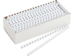 Fellowes 3/8" Plastic Binding Spine Comb, 55 Sheet Capacity, White, 100/Pack (52371)