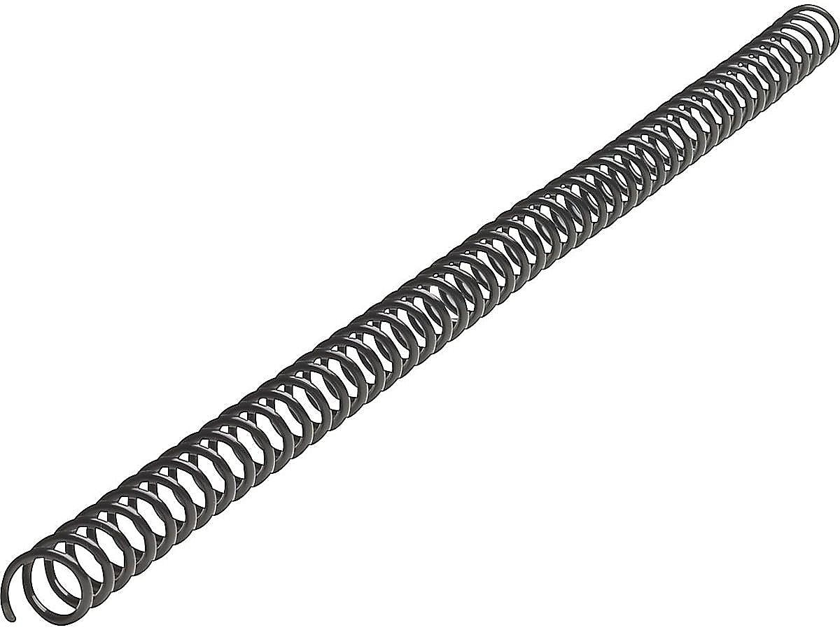 Spiral Binding 1/4" Plastic Coil Binding Spine, 25 Sheet Capacity, Black, 100/Box (334106BLAC)