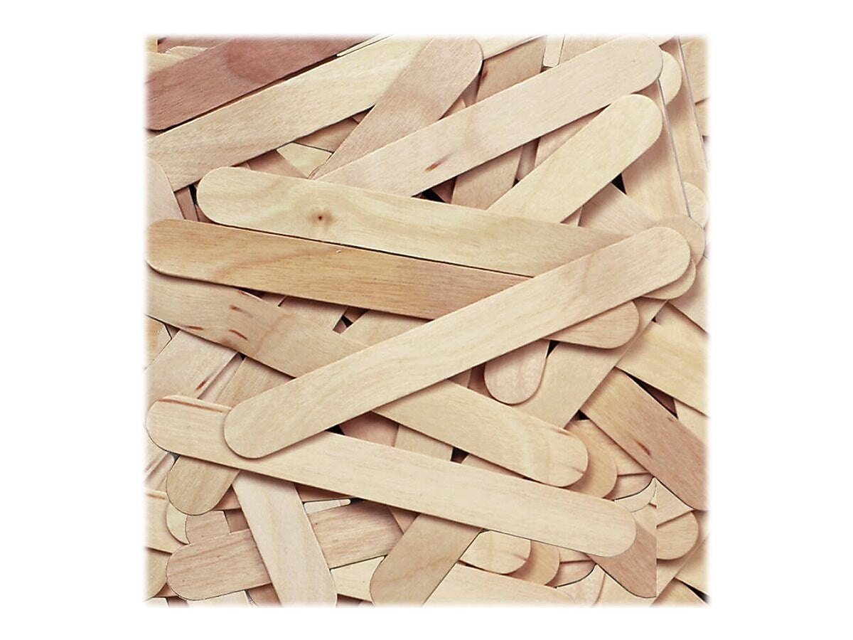 Creativity Street Jumbo Craft Popsicle Sticks, Beige, 500/Box (3776-01)