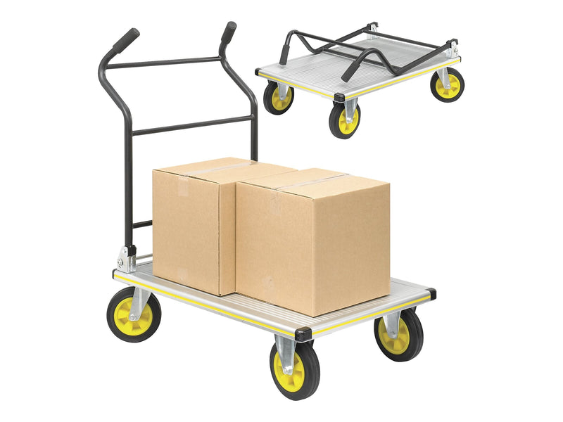 Safco STOW AWAY Platform Truck, 1000 lbs., Aluminum/Black (4053NC)