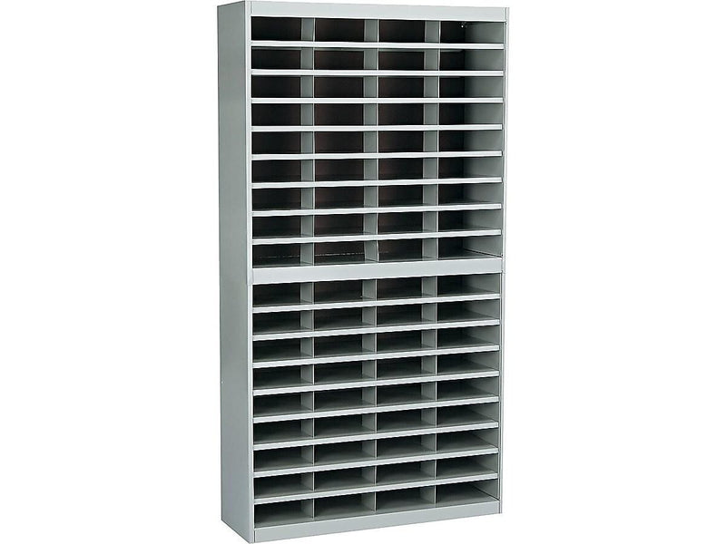 Safco E-Z Stor® 72-Compartment Literature Organizers, 37.5" x 71", Gray (9241GRR)