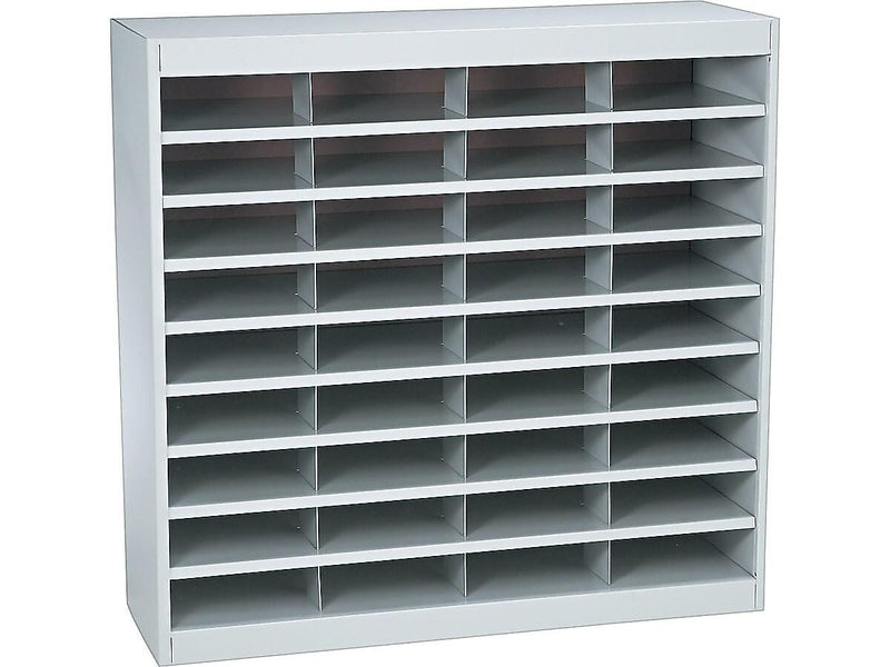 Safco E-Z Stor® 36-Compartment Literature Organizers, 37.5" x 36.5", Gray (9221GRR)