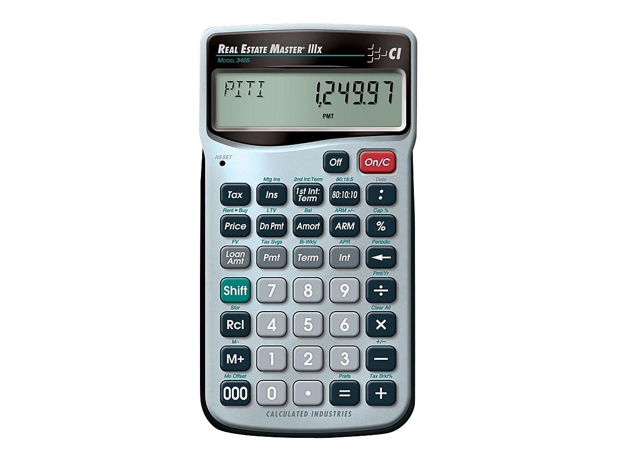 Calculated Industries Master (3405) Real Estate & Mortgage Calculator, Silver/Black