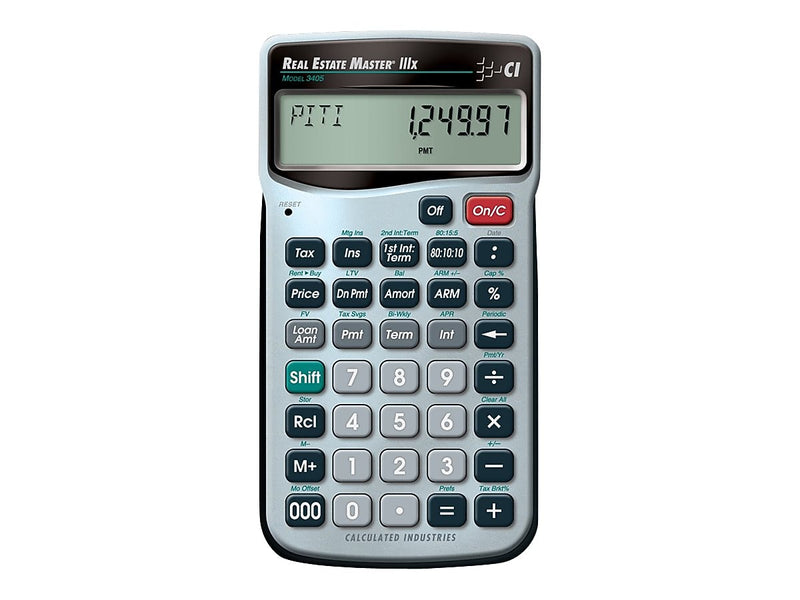 Calculated Industries Master (3405) Real Estate & Mortgage Calculator, Silver/Black