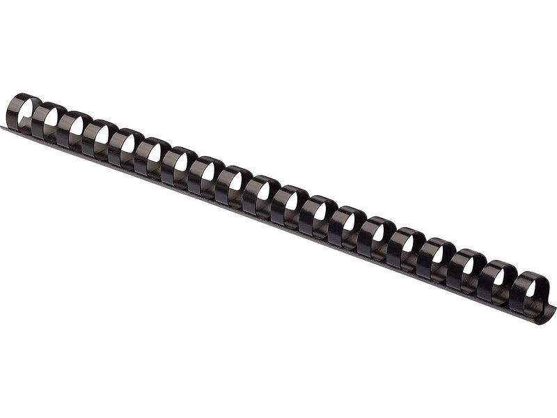Fellowes 1/2" Plastic Binding Spine Comb, 90 Sheet Capacity, Black, 100/Pack (52326)