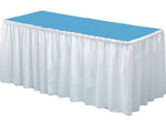 Table Mate Linen Soft 14'W x 29"D Solid Table Skirt White Each (TBL-LS2914-WH)