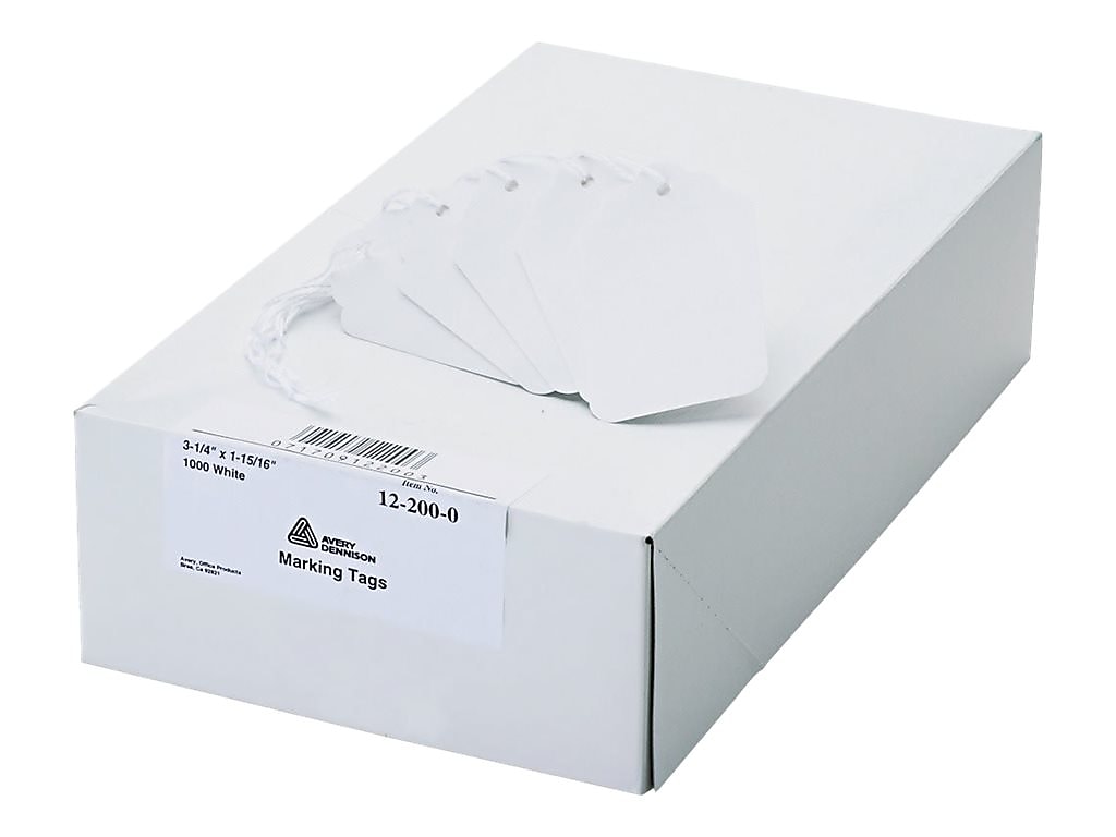 Avery 3-1/4" Marking Tags, White, 1,000/Pack (12200)