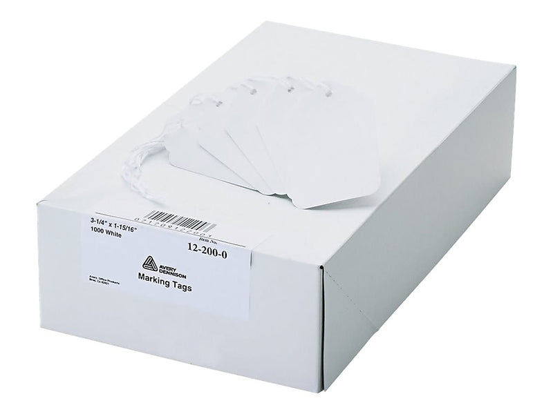 Avery 3-1/4" Marking Tags, White, 1,000/Pack (12200)