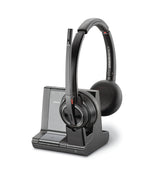 Poly Savi 8200 Series W8220 Wireless Noise Canceling Stereo Headset, Over-the-Head, Black  (7S4B5AA#ABA)