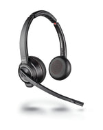 Poly Savi 8200 Series W8220 Wireless Noise Canceling Stereo Headset, Over-the-Head, Black  (7S4B5AA#ABA)