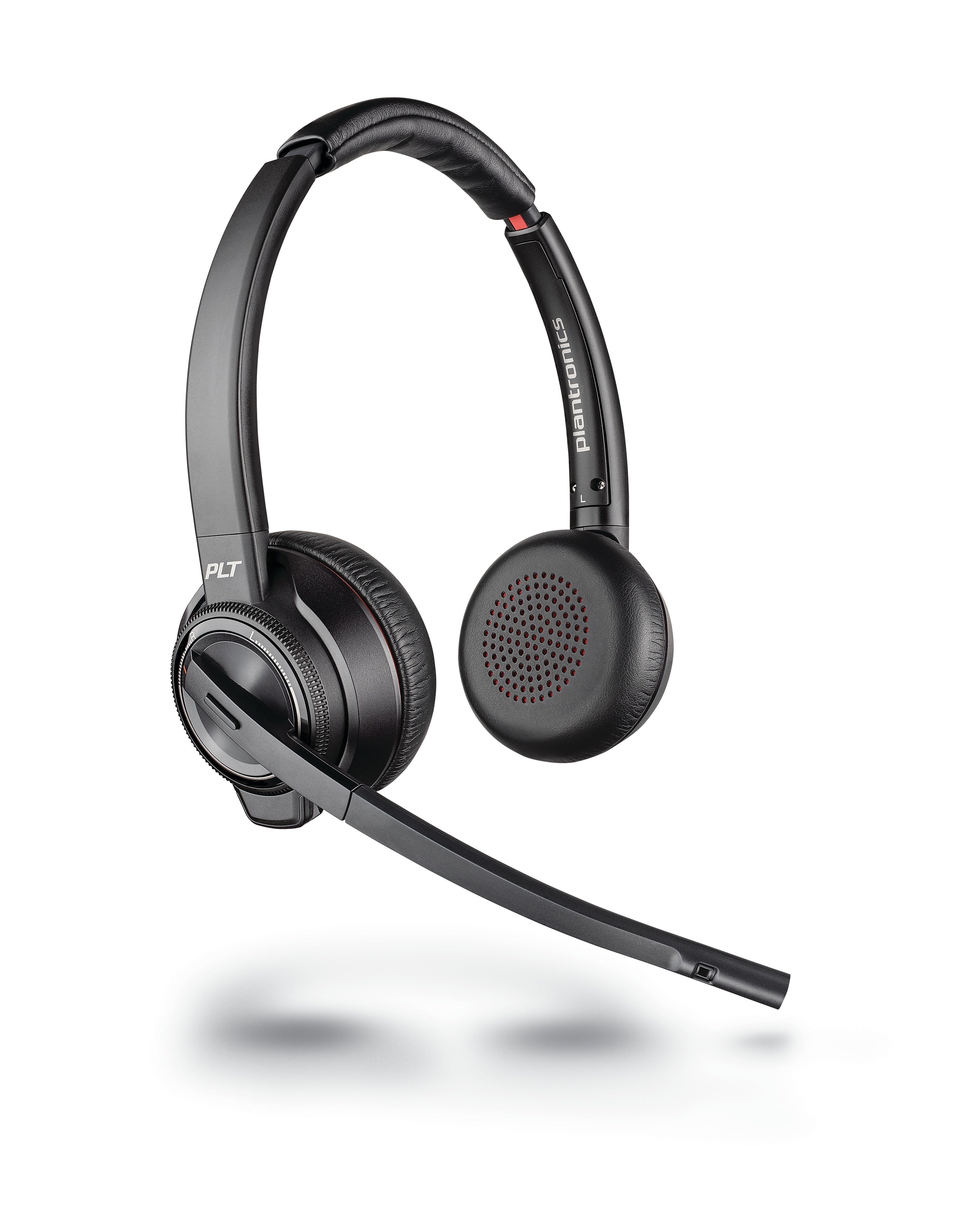 Poly Savi 8200 Series W8220 Wireless Noise Canceling Stereo Headset, Over-the-Head, Black  (7S4B5AA#ABA)
