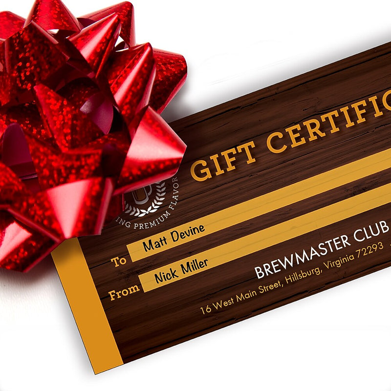 Full Color Gift Certifcate, Printed 1 Side, 14 Pt. Uncoated, 100/Box