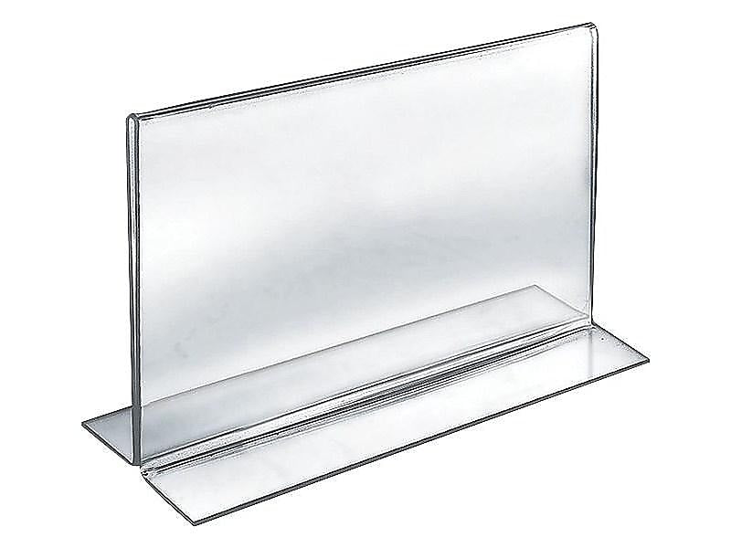 Azar Sign Holder, 11" x 8.5", Horizontal, Table Top, Clear, Acrylic, 10/Pack (152715)