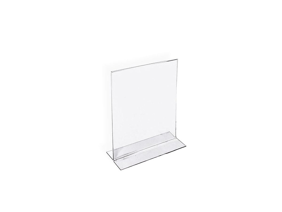 Azar Sign Holder, 4" x 6", Vertical, Table Top, Clear, Acrylic, 10/Pack (152726)