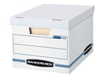 Bankers Box Stor/File 59% Recycled Corrugated File Box Lift Off Lid, Letter/Legal Size, White/Blue, 12/Carton (00703)