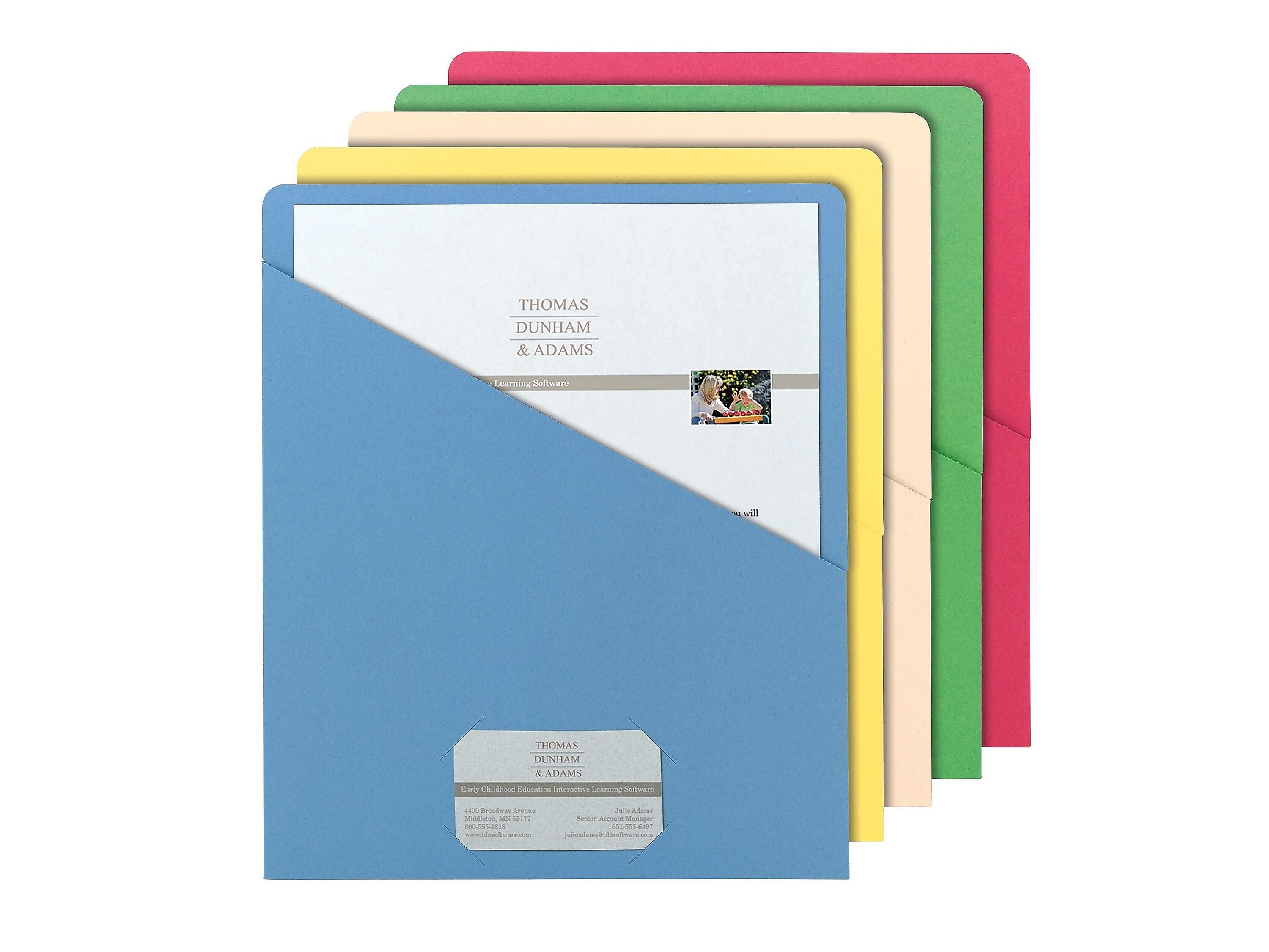 Smead Organized Up Slash File Jackets, Letter Size, Assorted, 25/Pack (75425)