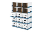 Bankers Box File/Cube Quick Set-Up Corrugated File Storage Box Shells, Letter/Legal Size, White/Blue, 6/Carton (0162601)