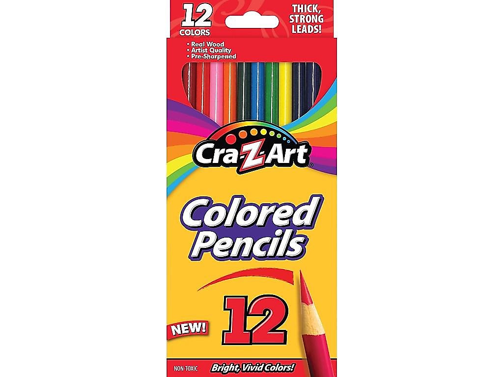 Cra-Z-Art Pre-sharpened Colored Pencils, Assorted, 12/Box (r10404)