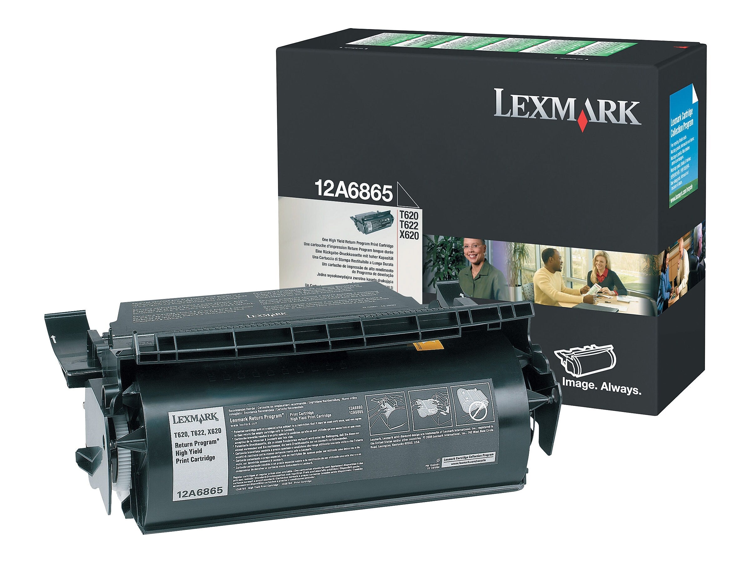 Lexmark 12A6865 Black High Yield Toner Cartridge, Prints Up to 30,000 Pages