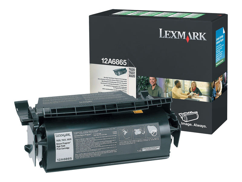 Lexmark 12A6865 Black High Yield Toner Cartridge, Prints Up to 30,000 Pages