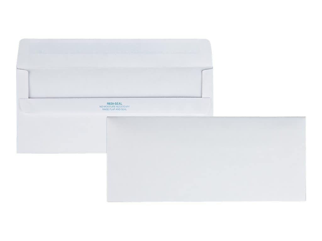 Quality Park Redi-Seal #10 Business Envelopes, 4 1/8" x 9 1/2", White Wove, 500/Box (QUA11118)