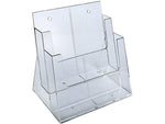 Azar Brochure Holder, 9.25" x 11.25", Vertical, Table Top, Clear, Plastic (252380)