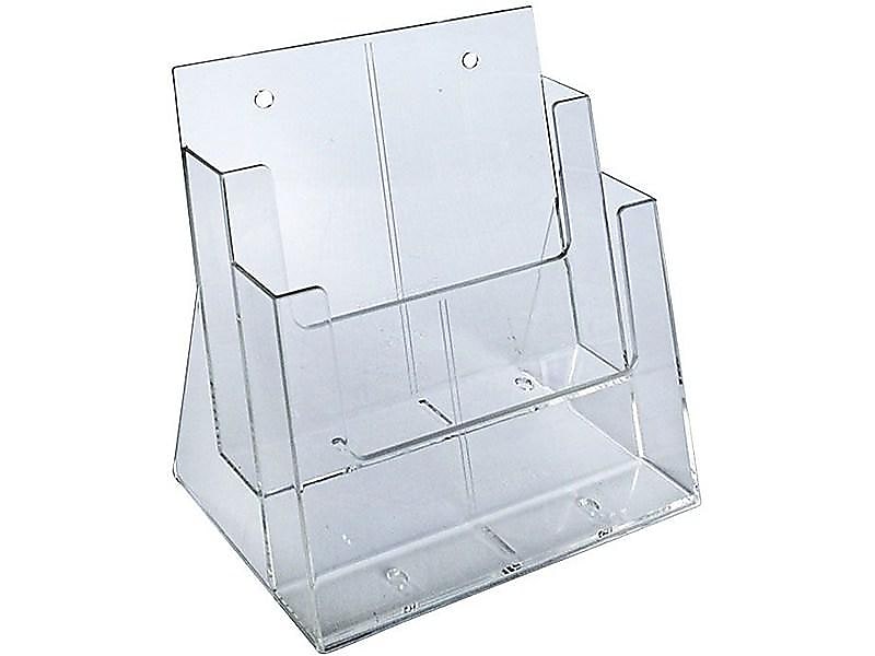 Azar Brochure Holder, 9.25" x 11.25", Vertical, Table Top, Clear, Plastic (252380)