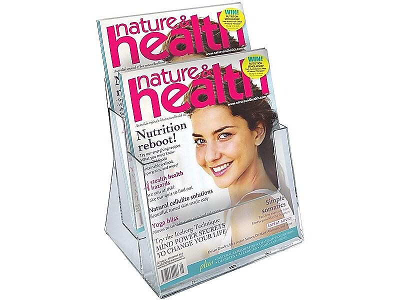 Azar Brochure Holder, 9.25" x 11.25", Vertical, Table Top, Clear, Plastic (252380)