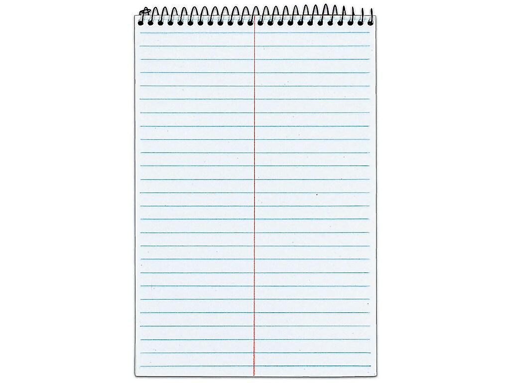 TOPS Second Nature Steno Pad, 6" x 9", Gregg Ruled, White, 80 Sheets/Pad (TOP 74688)