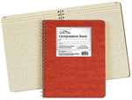 Ampad Gold Fibre Computation Book, 9.37" x 11.75", Quad Ruled, 76 Sheets, Red (TOP 22-157)