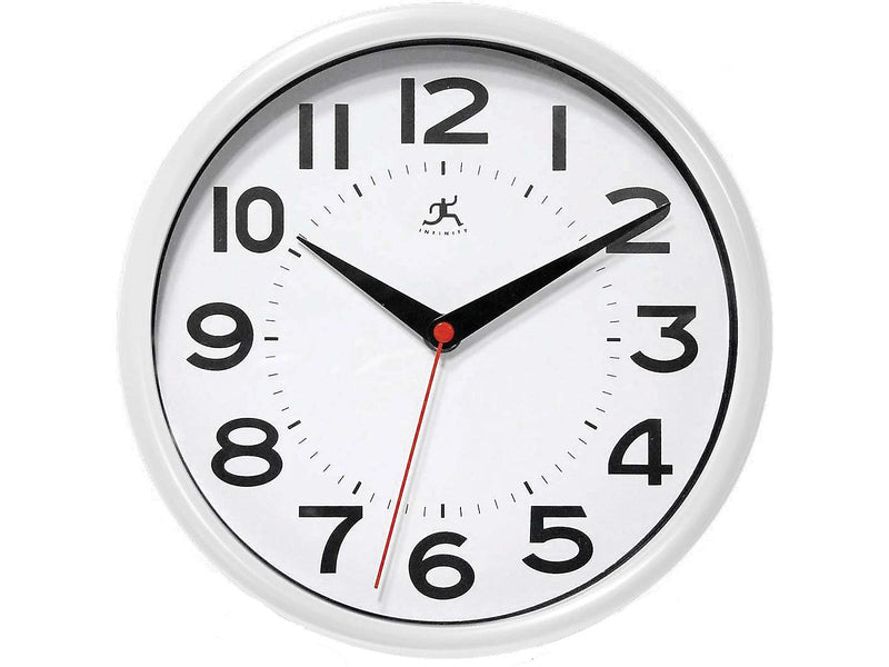 Infinity Instruments Metro Wall Clock, Resin, 9"Dia. (14220WH-3364)