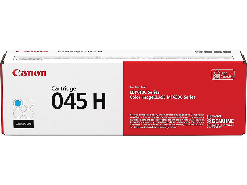 Canon 045 H Cyan High Yield Toner Cartridge, Prints Up to 2,200 Pages (1245C001)