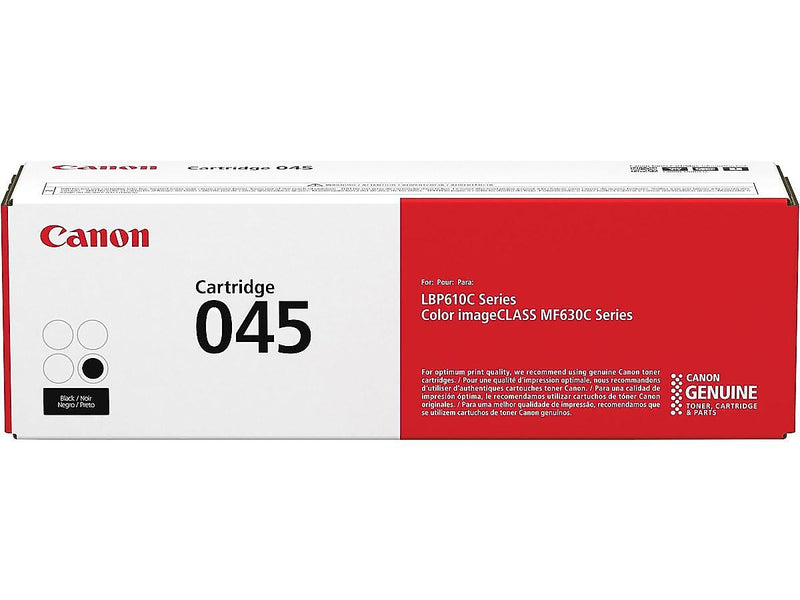 Canon 045 Black Standard Yield Toner Cartridge, Prints Up to 1,400 Pages (1242C001)