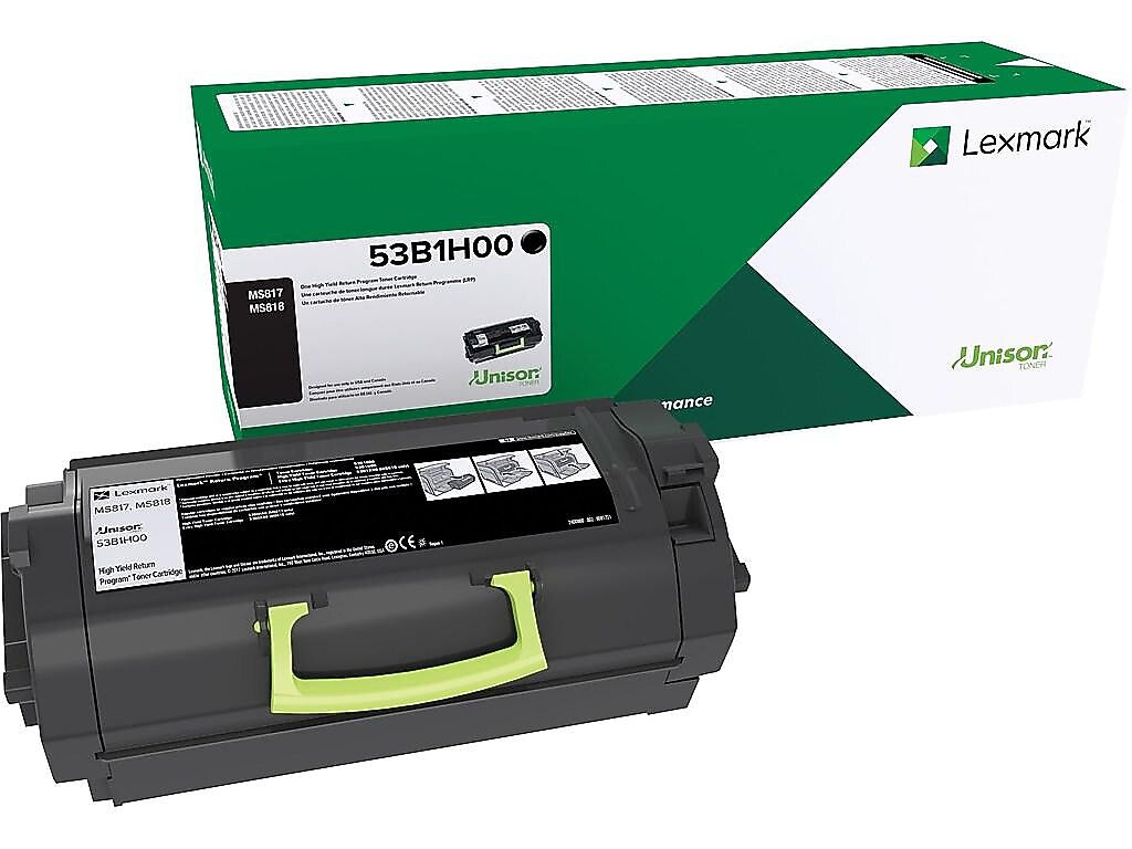 Lexmark 53 Black High Yield Toner Cartridge, Prints Up to 25,000 Pages (53B1H00)