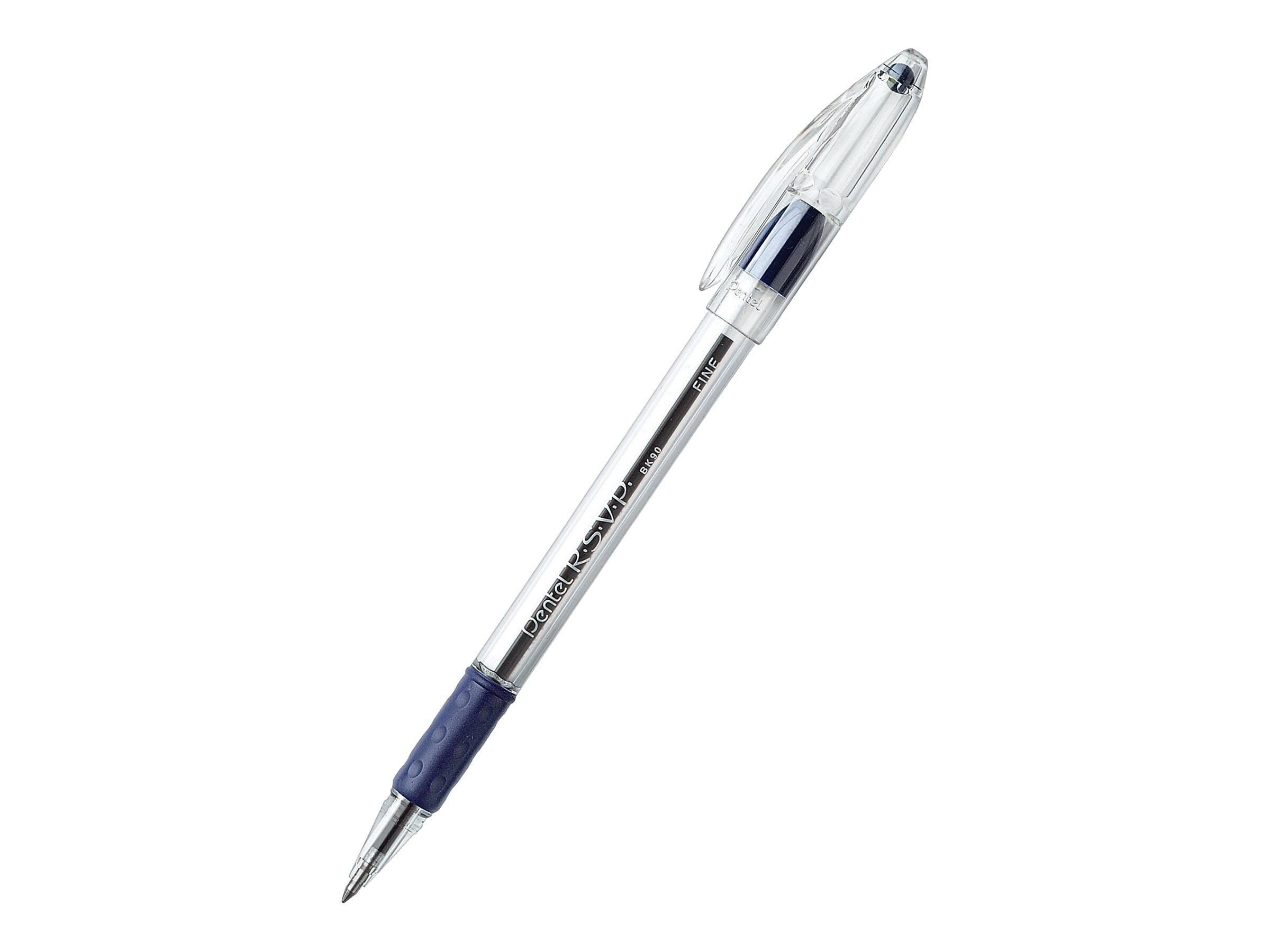 Pentel R.S.V.P. Ballpoint Pens, Fine Point, Blue Ink, Dozen (BK90-C)