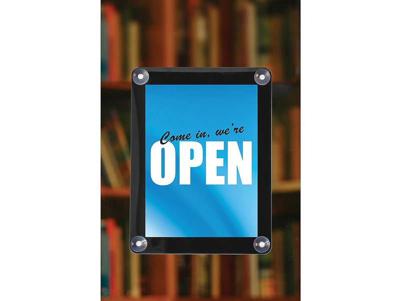 Deflecto Document Holder, 8.5" x 11", Wall Mounted, Clear/Black Plastic (899102)