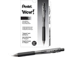 Pentel WOW! Retractable Ballpoint Pens, Medium Point, Black Ink, Dozen (BK440-A)