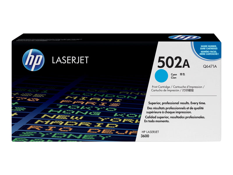 HP 502A Cyan Standard Yield Toner Cartridge, Prints Up to 4,000 pages (Q6471A)