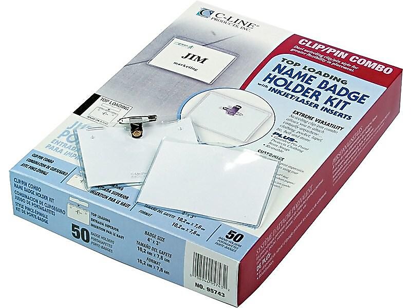 C-Line ID Badge Holders, Clear, 50/Box (95743)