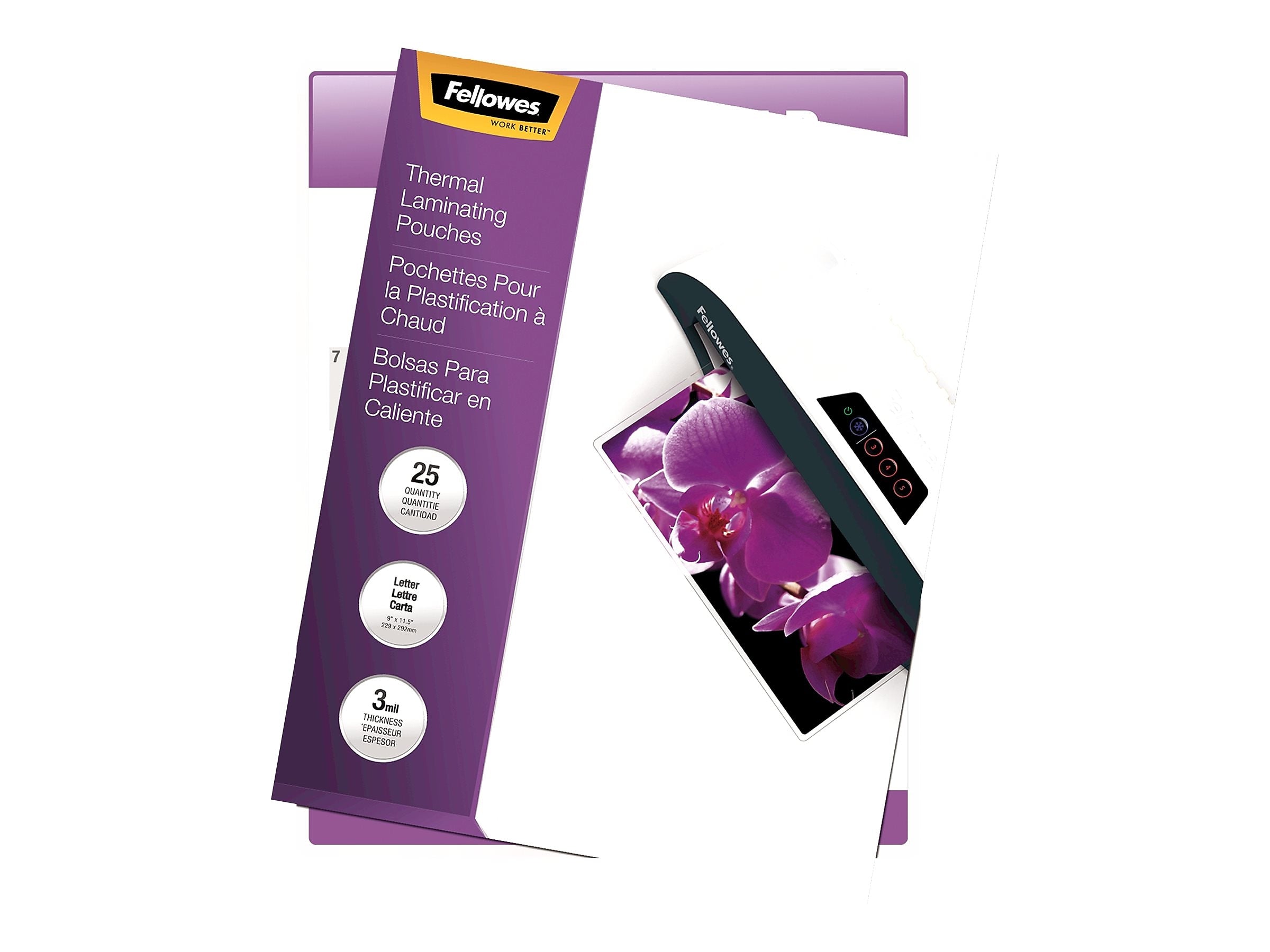 Fellowes ImageLast Thermal Laminating Pouches, Letter Size, 3 Mil, 25/Pack (5200501)