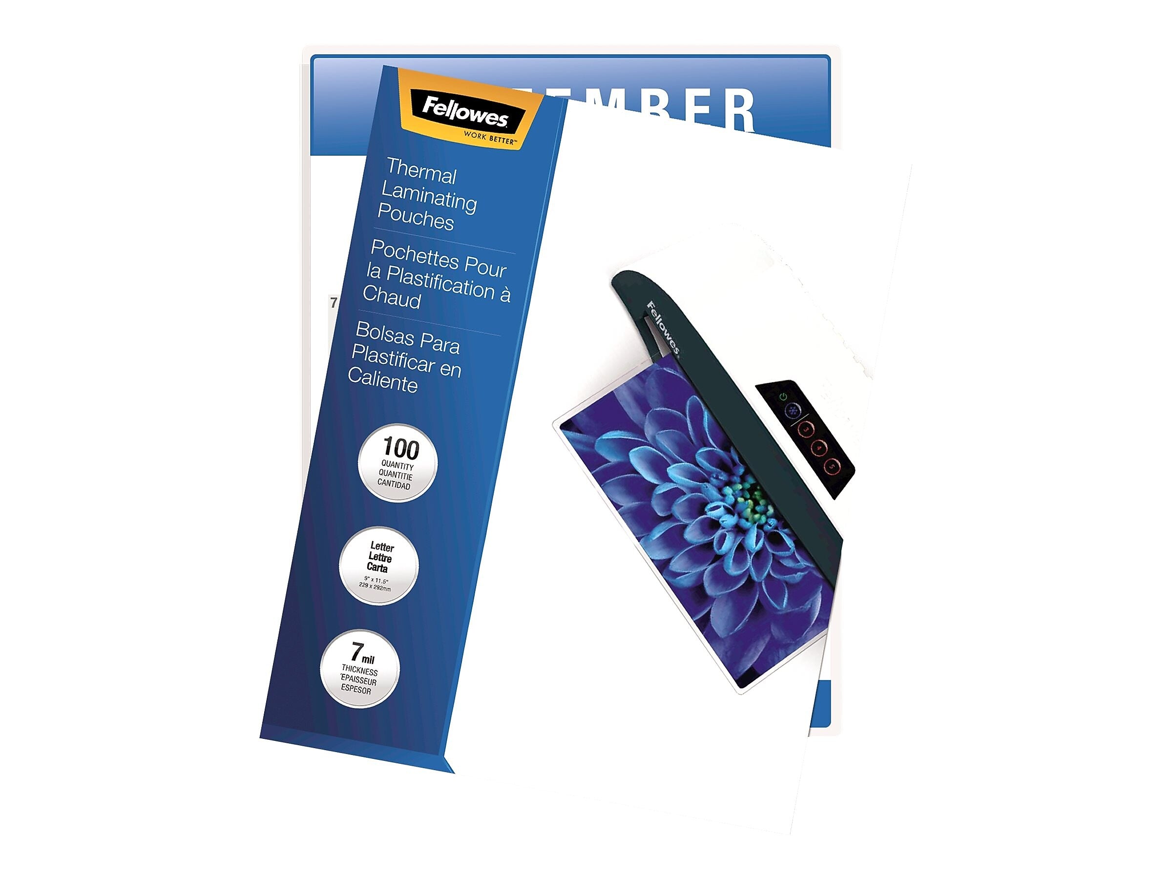 Fellowes Thermal Laminating Pouches, Letter Size, 7 Mil, 100/Pack (52041)