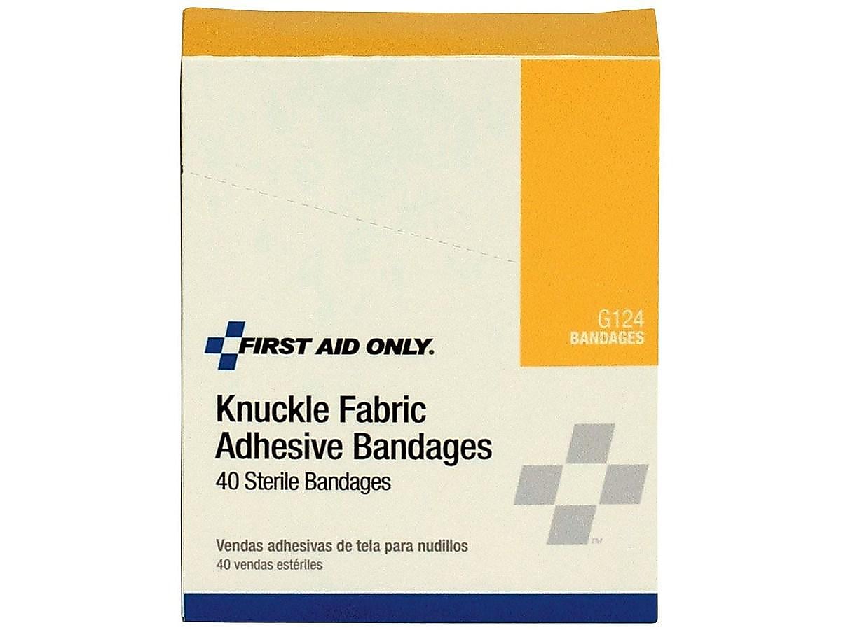First Aid Only Knuckle Fabric Bandages, 2.5" x 3.25", 40/Box (G124)