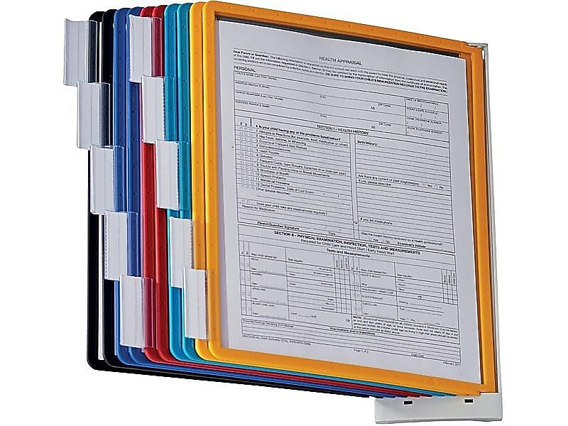 Durable Sherpa Document Holder, 8.5" x 11", Vertical, Wall Mounted,  Multicolor Plastic (554100)