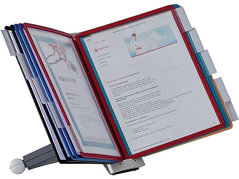 Durable Sherpa Document Holder, 8.5" x 11", Vertical, Desktop/Wall, Multicolor Plastic (554200)