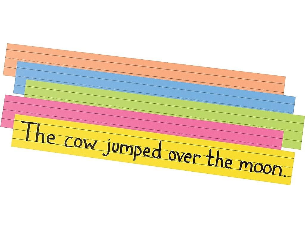 Pacon Sentence & Learning Strips, 3" x 24", Super-Bright Assorted Colors, 100/Pack (1733)