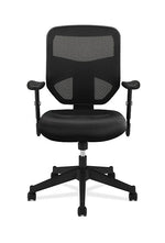 HON Prominent Mesh High-Back Task Chair, Adjustable Arms, Black SofThread Leather Seat (BSXVL531SB11)