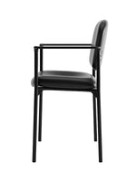 HON Scatter SofThread Leather Guest Chair, Black (BSXVL616SB11)