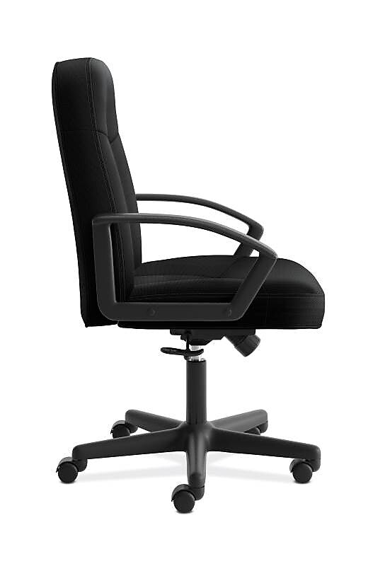 HON High-Back Executive Chair, Center-Tilt, Fixed Arms, Black Fabric (BSXVL601VA10)